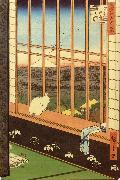 Hiroshige, Ando Cat at Window Sweden oil painting artist